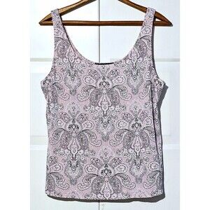 ALEX EVENINGS Pink Black Sparkle Sleeveless Women Blouse (L)